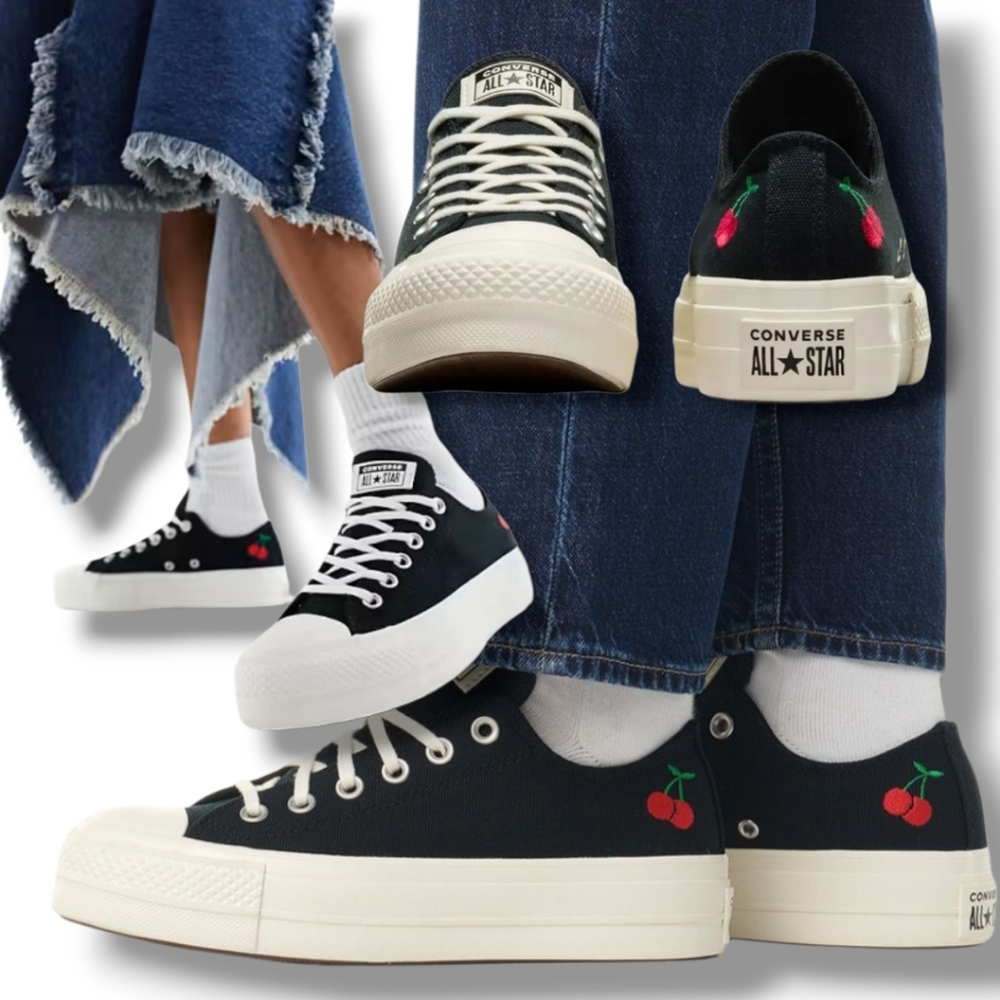 New 🌹CONVERSE Women's Chuck Taylor All-Star Lift Platform Cherries Sneakers